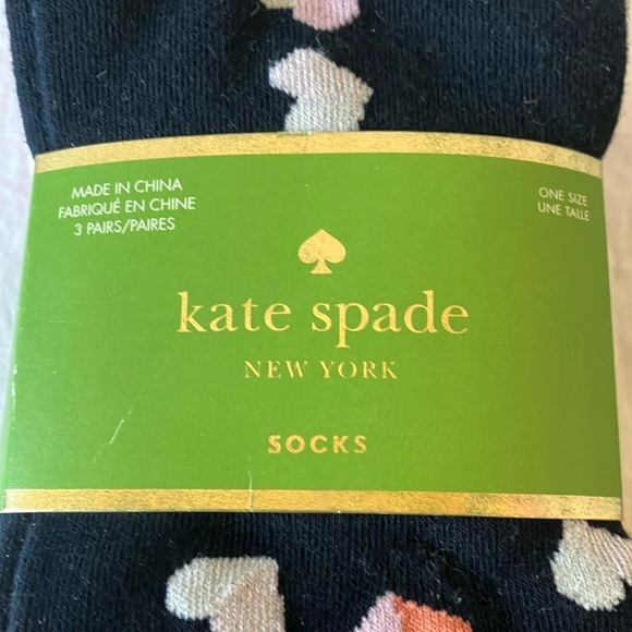Kate Spade: Black & Pink Heart Patterned Socks - Picture 2 of 15
